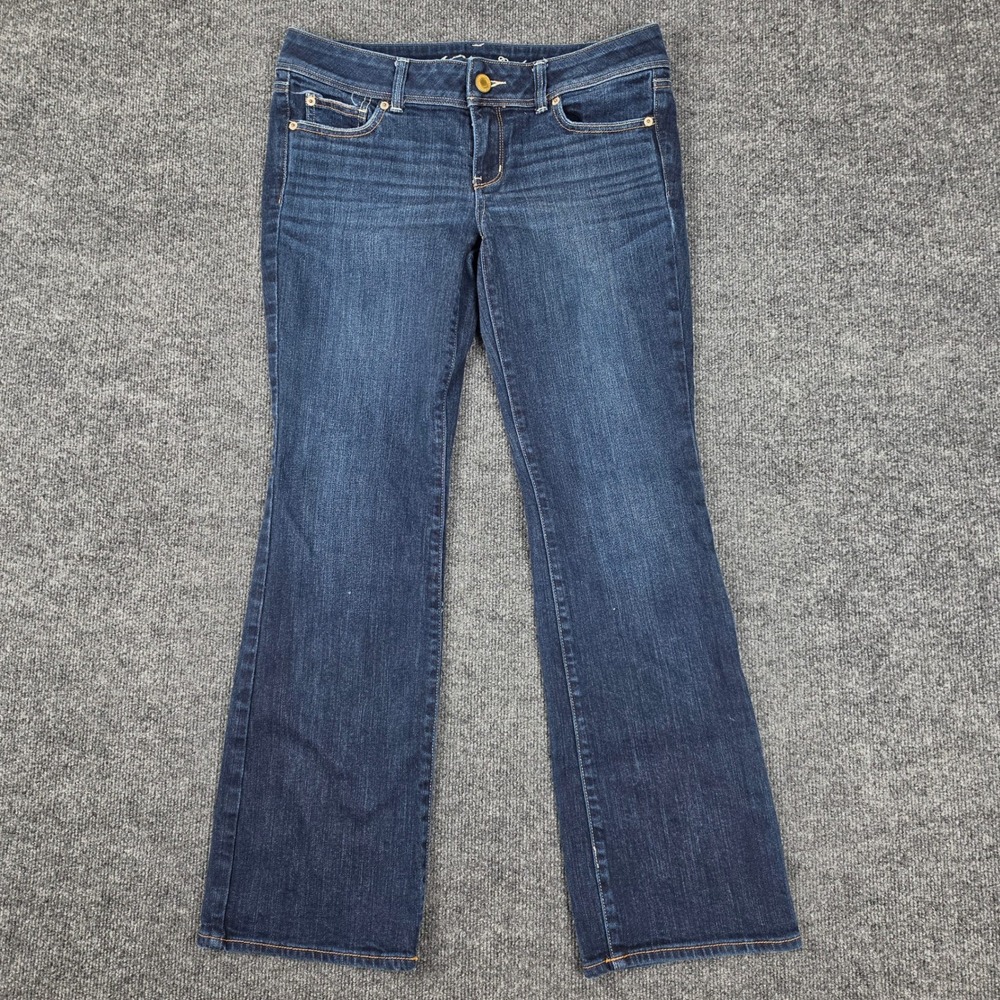 American Eagle Slim Boot Jeans Women 10 Regular Stretch Dark Wash Denim Low Rise